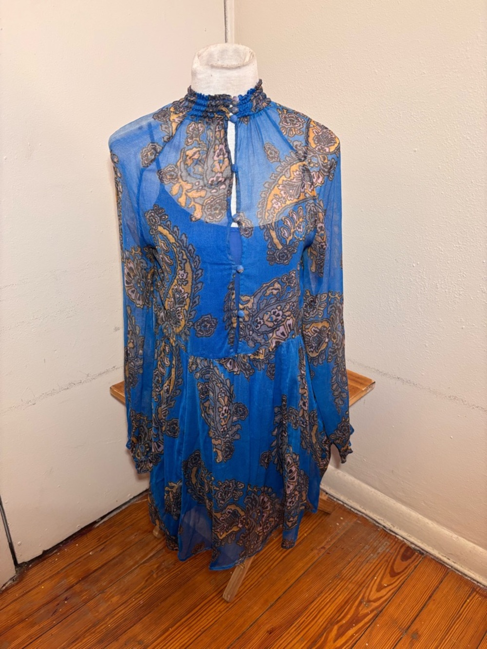 Free People Moonstruck Paisley Mesh Dress